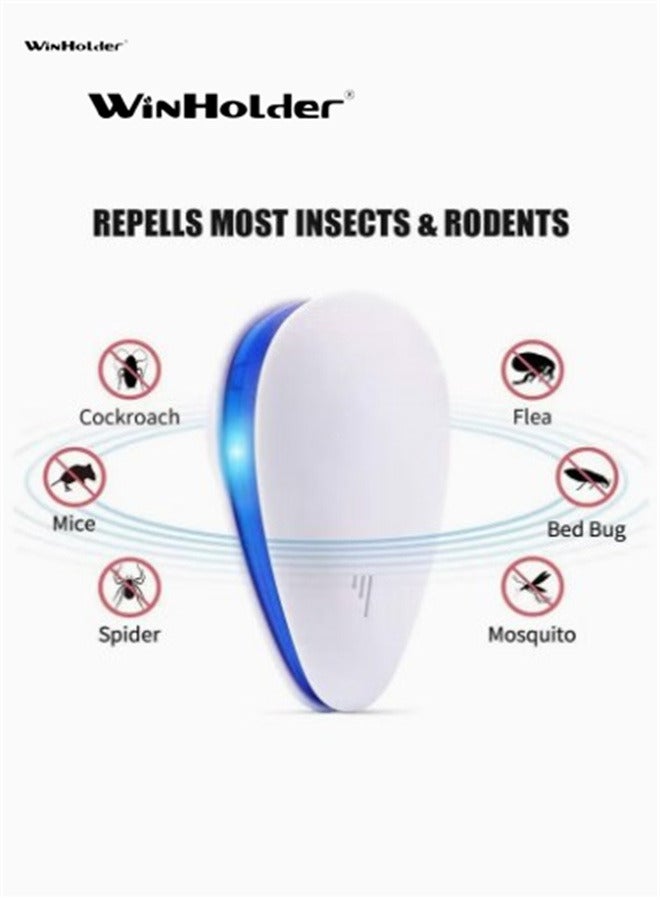 Winholder，2Pcs Ultrasonic Pest Repeller Electronic Pest Repellent Plug in for Indoor Defende Use for Drive Fleas Mosquitos Bed Bugs Cockroach Rats Rodents Mice Insect Ants Spiders Away，Keep away from