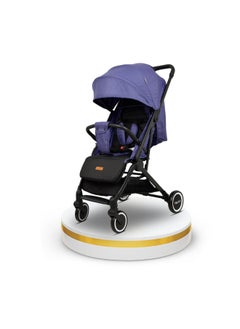 Nurtur Baby Stroller 0 To 36 Months Storage Basket One -Hand Fold Design 5 Point Safety Harness Eva Wheels Black Light Blue  - Image 1