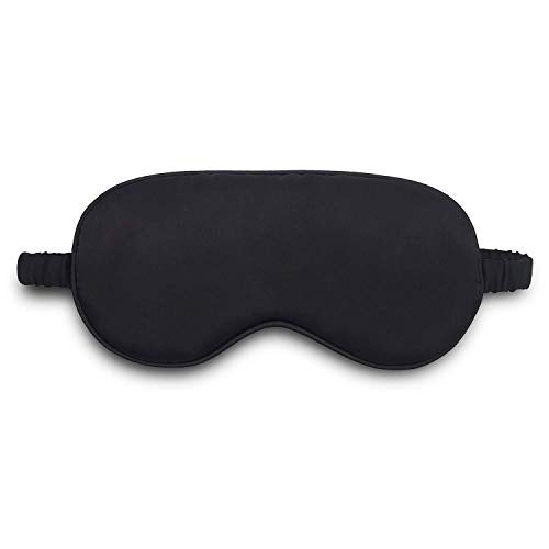 Jenna™ Natural Silk Sleeping Eye Shade Mask Cover for Insomnia, Meditation, Puffy Eyes and Dark Circles Black - Image 2