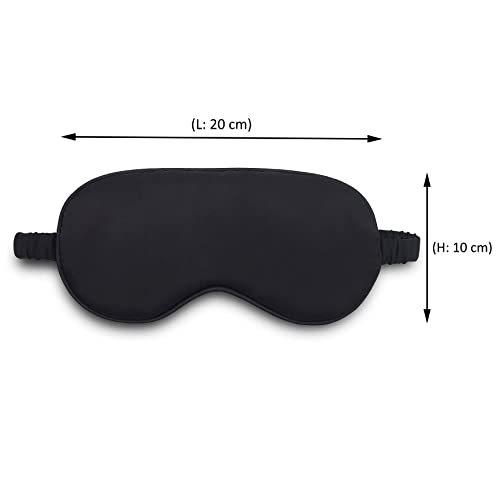 Jenna™ Natural Silk Sleeping Eye Shade Mask Cover for Insomnia, Meditation, Puffy Eyes and Dark Circles Black - Image 4