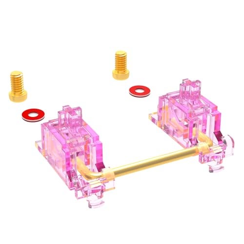 DUROCK Stabilizer V3, Screw in Stabilizers with 2u 6.25u 7u Wires, PCB Mount Keyboard Stabilizers for Mechanical Keyboards (V3 Pink 100% Kit) - Image 1