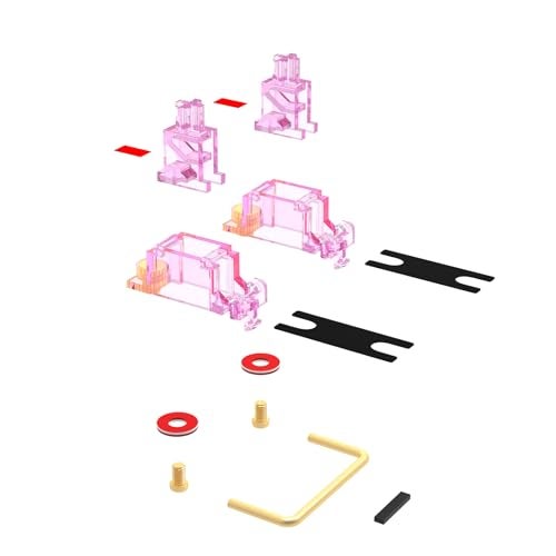 DUROCK Stabilizer V3, Screw in Stabilizers with 2u 6.25u 7u Wires, PCB Mount Keyboard Stabilizers for Mechanical Keyboards (V3 Pink 100% Kit) - Image 4