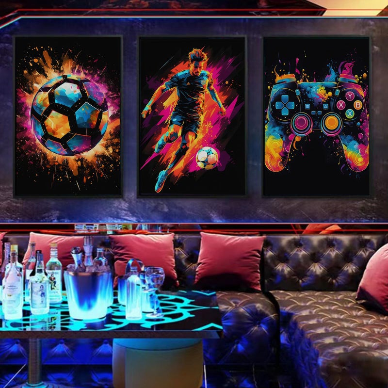 BGFCE CANVAS Wall Art Decor Paints Art Game Controller Color Splash Ink Canvas Painting Painting for Room Room Aesthetic Canvas Wall Art for Boys Room Decor - Image 4