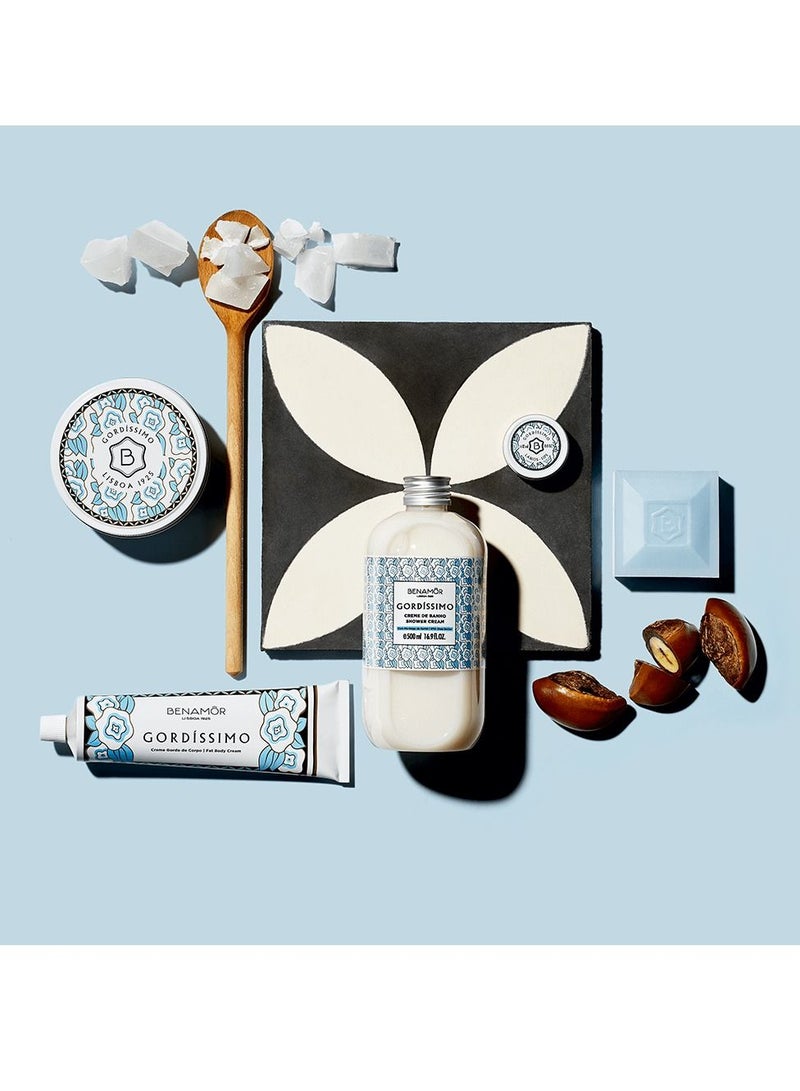 BENAMÕR Gordissimo Nourishing Body Scrub – Exfoliating Salt Scrub with Shea Butter, Almond & Argan Oil – Smoothes & Softens Dry Skin – Paraben Free, Vegan – 200ml - Image 5