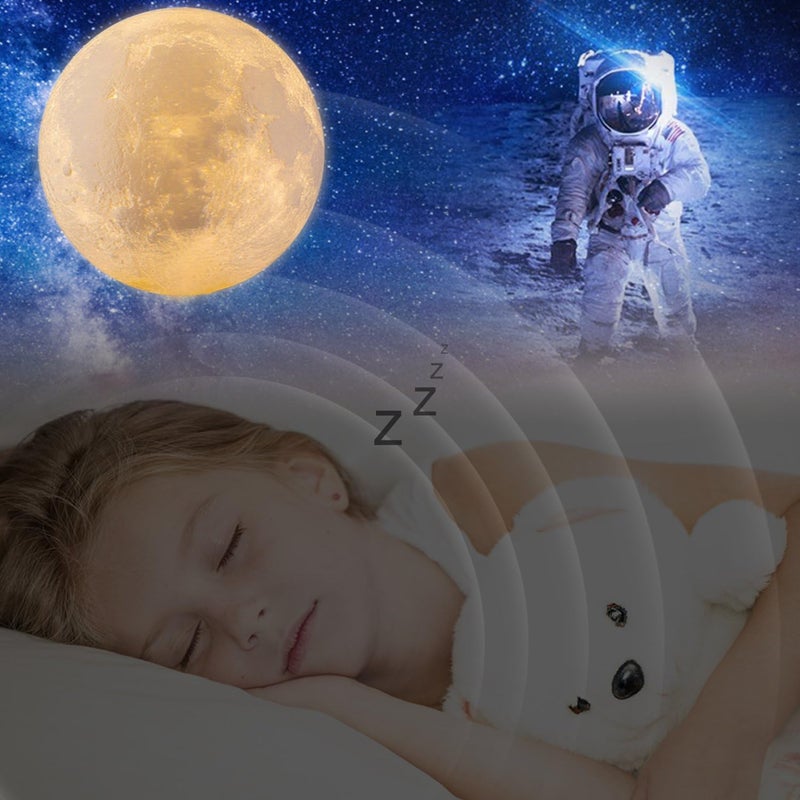 LOGROTATE Moon Lamp, Moon Light Lamps with Time Setting and Stand 3D Printing LED 16 Colors, Hung Up Decorative Night Lights for Baby Kids Friends Lover Birthday Gifts(Diameter 9.6 inch) - Image 5