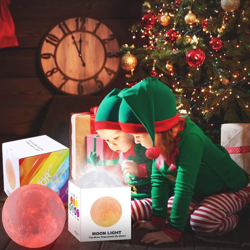 LOGROTATE Moon Lamp, Moon Light Lamps with Time Setting and Stand 3D Printing LED 16 Colors, Hung Up Decorative Night Lights for Baby Kids Friends Lover Birthday Gifts(Diameter 9.6 inch) - Image 3