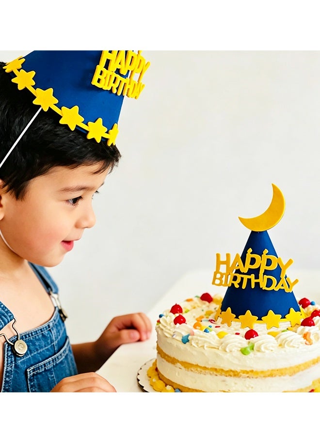 عيد ميلاد الطفل 1 سنة قبعة التاج قبعة الحفلات الزرقاء - Image 5