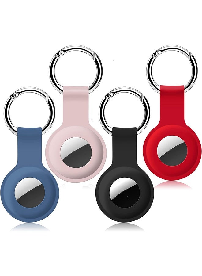 Peachjoy 4 Pcs AirTag Silicone Case, AirTag Holder Shock-proof Protective Cover, AirTag Keychain for Keys, Bags, Luggage, Pet Collars, Anti-Lost and Scratch-Resistant Design  - Image 1