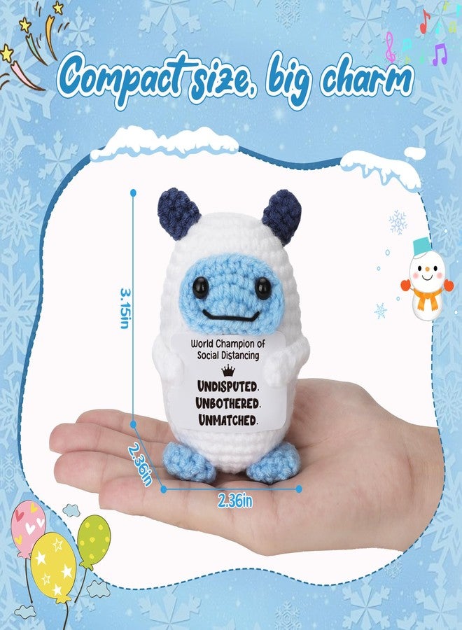 Frabaca Handmade Crocheted Funny Mini Plush Figure - Witty Desk Decor & Humorous Gag Gift for Introverts, Bestie, Friends, and The Comfort-Loving Homebody - Image 4