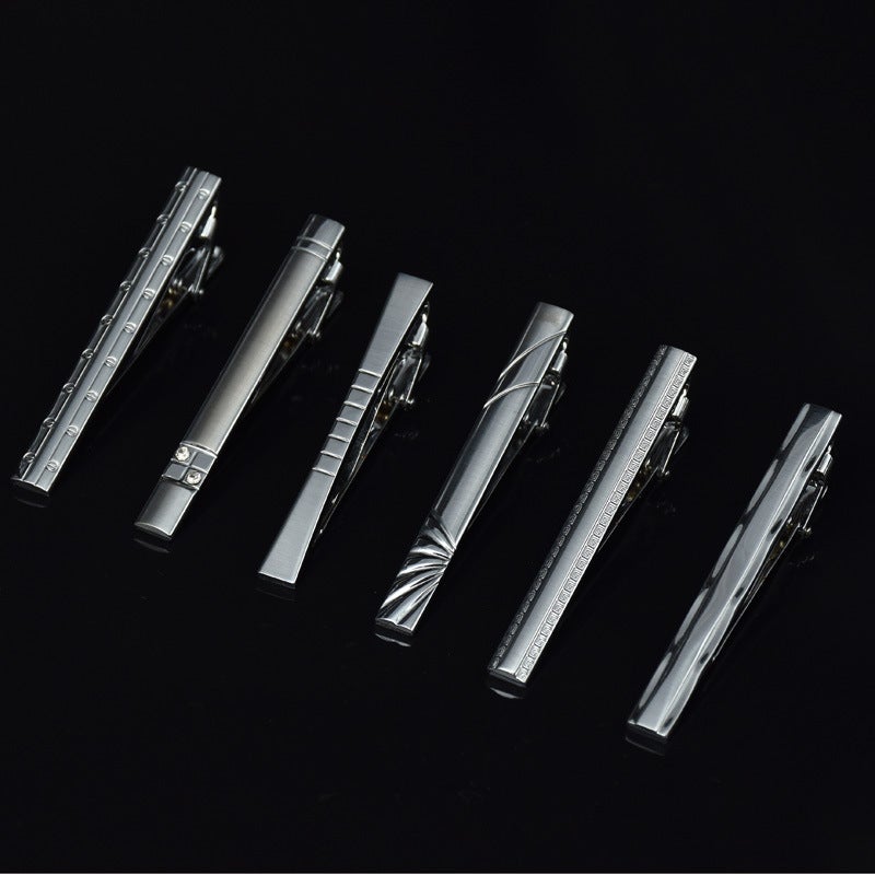 Men'S Tie Clip High Quality Polished Business Dress Professional Silver Simple Factory Copper Tie Clip - Image 4