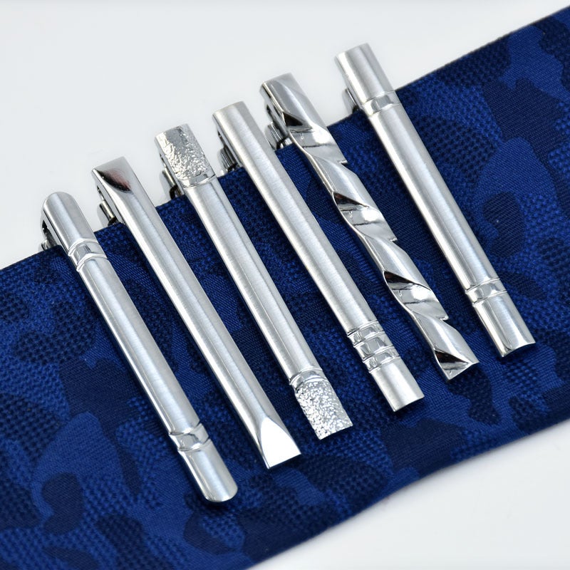 Men'S Tie Clip High Quality Polished Business Dress Professional Silver Simple Factory Copper Tie Clip - Image 2