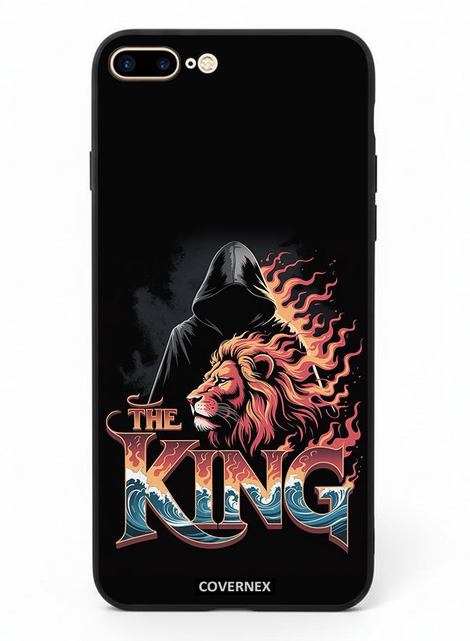 Covernex Apple iPhone 8 Plus Protective Case Cover Printed Featuring The King Lion and Hooded Figure - Image 2