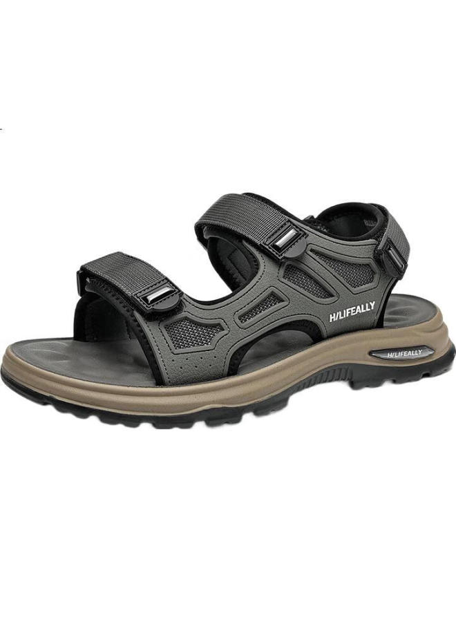HLA Men'S Fashion Casual Sandals, Wear-Resistant And Comfortable Beach Shoes Haalxm2Dbg088 Grey Size 42 - Image 2