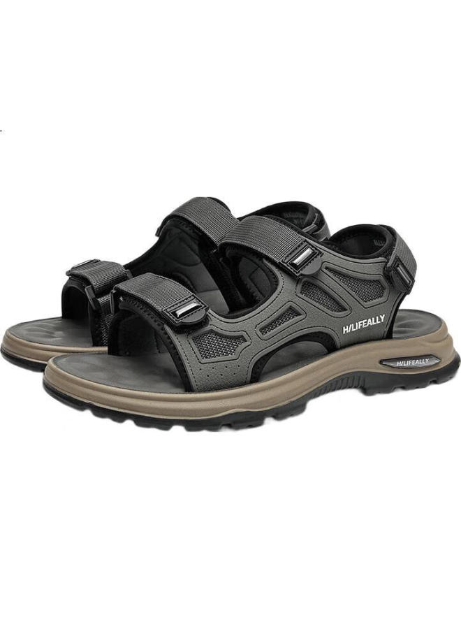 HLA Men'S Fashion Casual Sandals, Wear-Resistant And Comfortable Beach Shoes Haalxm2Dbg088 Grey Size 42 - Image 1