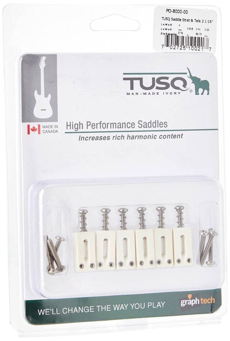 TUSQ by Graph Tech Saddle Strat & Tele Style 2 1/16" Spacing (6 Pcs) PQ-8000-00