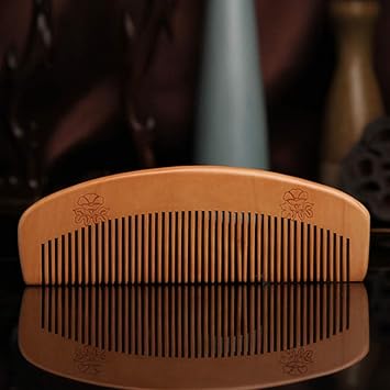 Healifty 4pcs Peach Wooden Comb Anti Static Hair Comb Wide Tooth Contour Combs - Image 3