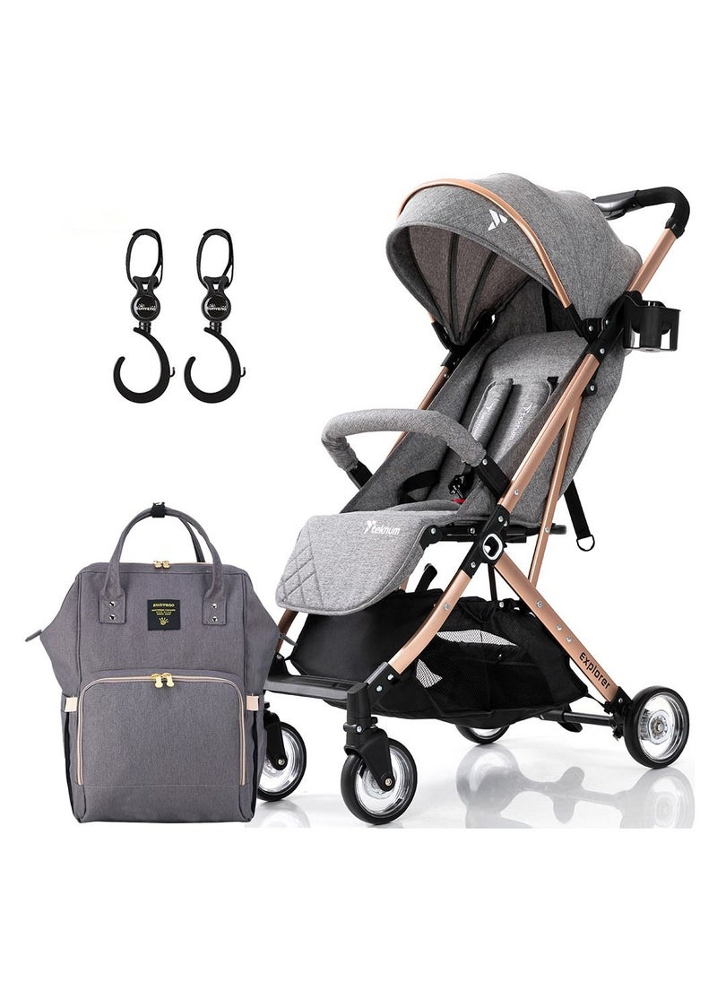 Explorer Travel Stroller w/t Diaper Bag & Stroller Hooks - Grey - pzsku/ZDBA6B46AC4A9047CEBE3Z/45/_/1680520738/3469082b-b36e-465a-a70f-5cfdc2fe798e