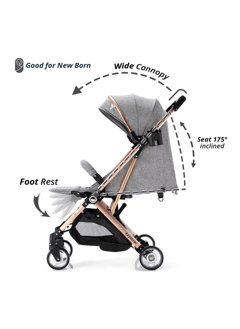 Explorer Travel Stroller w/t Diaper Bag & Stroller Hooks - Grey - pzsku/ZDBA6B46AC4A9047CEBE3Z/45/_/1680520739/26aac8f2-c14e-403c-9d0b-8829606fa110