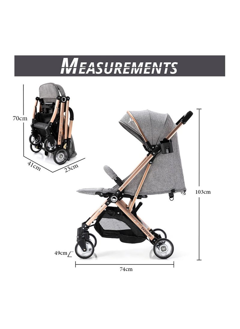 Explorer Travel Stroller w/t Diaper Bag & Stroller Hooks - Grey - pzsku/ZDBA6B46AC4A9047CEBE3Z/45/_/1680520742/53e7add1-f4c9-4582-9822-156e8d9c647a