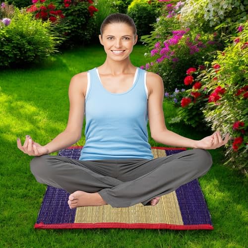 Achleshwar Hand Made Kusha Grass Aasan for Pooja (Multicolour) -Pack of 2 Perfect for Pooja/Yoga/Meditation/Home and Office use 44x56 cm Daab Aasan - Image 4