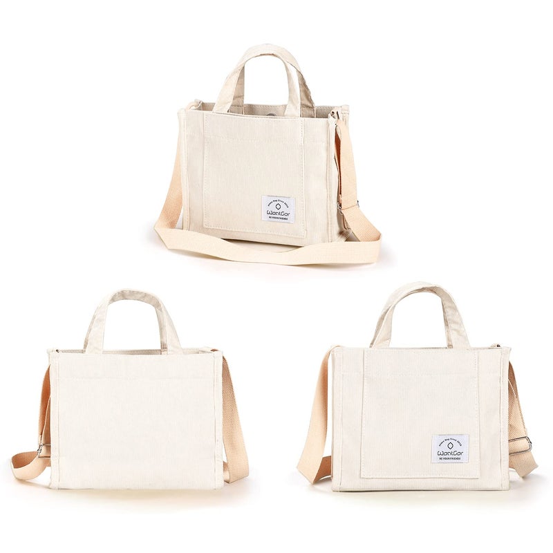 WantGor Tote Bag for Women, Corduroy Crossbody Bags Shoulder Handbag Satchel Hobo Bag Purse - Image 4