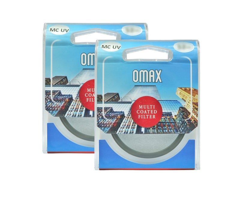 Omax mc uv Filter for Nikon d3400 af-p dx nikkor 18-55mm vr + af-p dx nikkor 70-300mm vr Lens (Set of 2 Filter) - Image 1