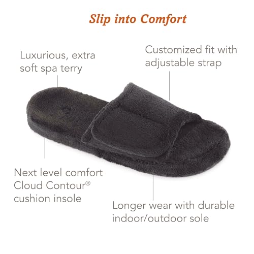 Acorn Men's Adjustable Spa Slide Slipper, Black, 10.5-11.5 - Image 2