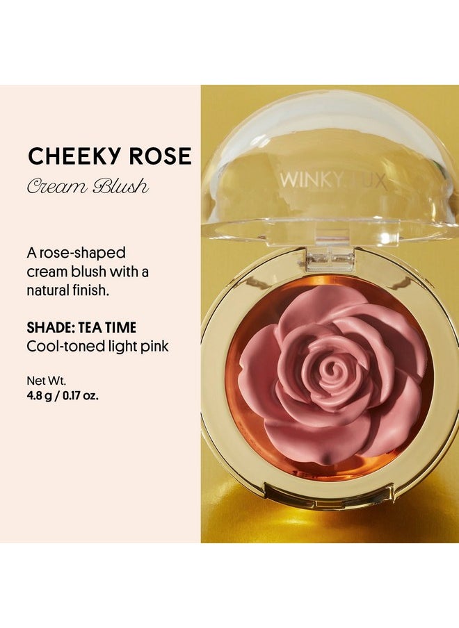 Winky Lux - Winky Lux Cheeky Rose, Cream Blush for Cheeks, Flower Blush with Vitamin E, Makeup Blush and Flower Makeup, Pink Tea Time - Image 1