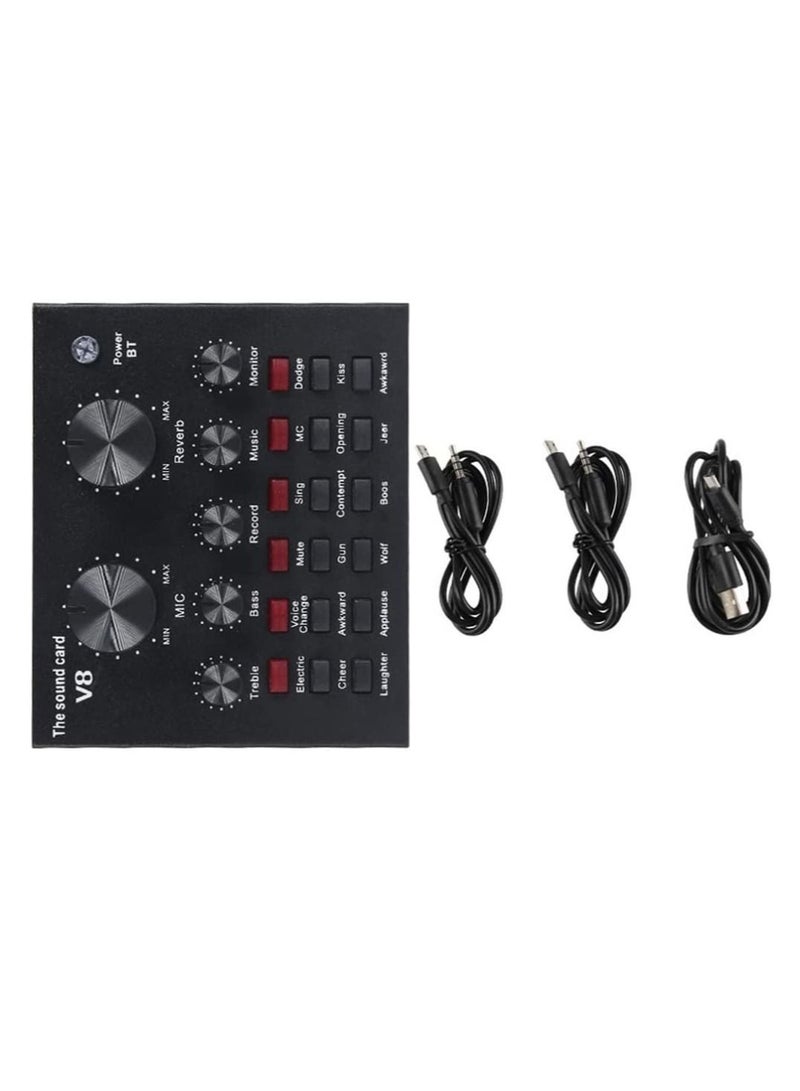 1 Set of Practical Livestreaming Sound Card Computer Phone Sound Music Mixer Board - Image 1