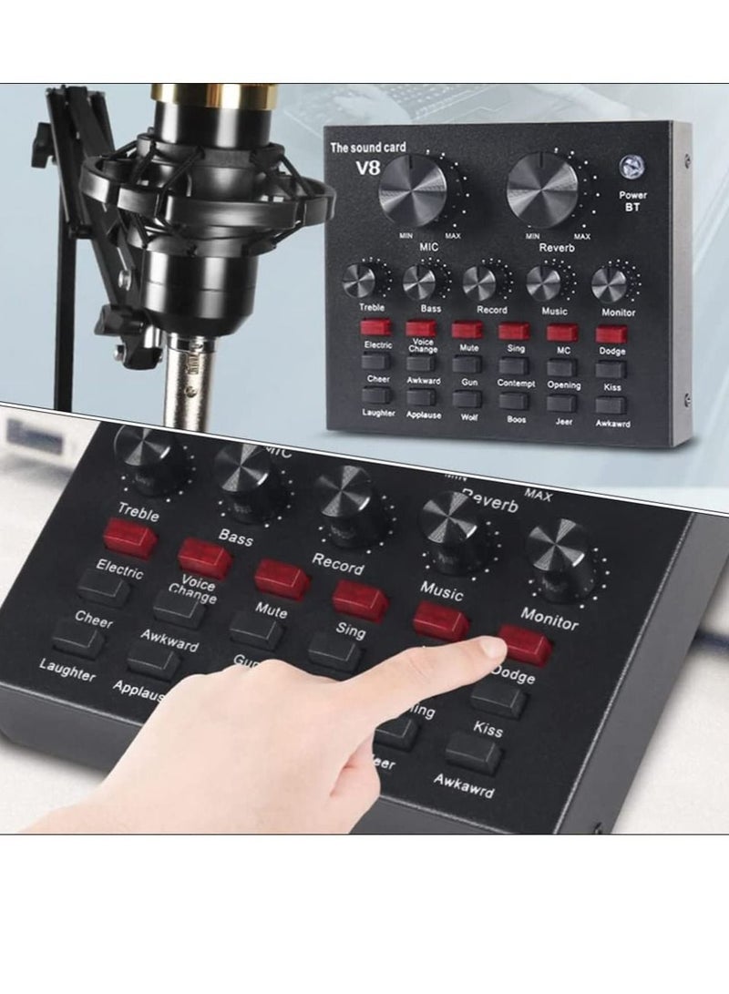 1 Set of Practical Livestreaming Sound Card Computer Phone Sound Music Mixer Board - Image 5