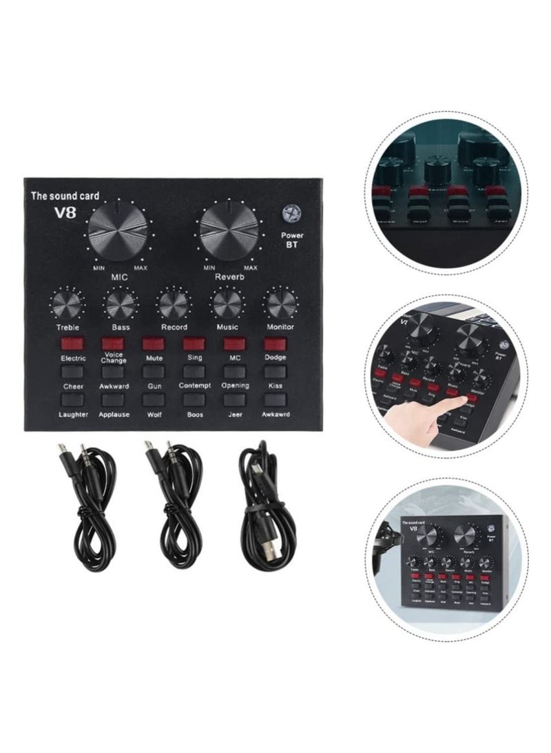1 Set of Practical Livestreaming Sound Card Computer Phone Sound Music Mixer Board - Image 2