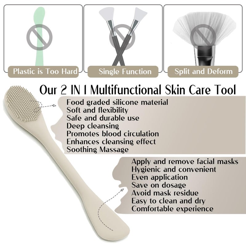 RamPula Face Mask Brush Applicator, Mask Brushes For Facials Cleansing & Exfoliating, Facial Clay Mask Applicator Tool Silicone Mask Spatula Cream Skincare For Apply Cream, Lotion, Mud, Clay (Black+Starlight) - Image 2