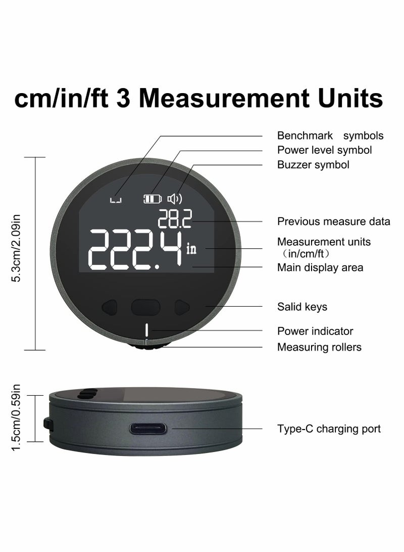 شريط قياس رقمي مع شاشة LED، 3 أنواع من وحدات القياس، لقياس الأجسام غير المنتظمة - Image 5