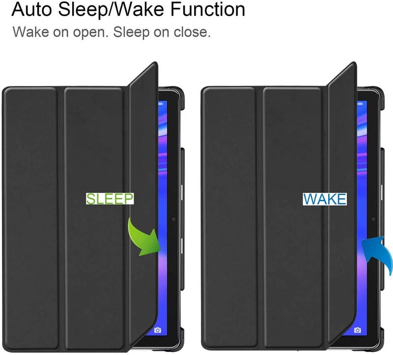 Case Compatible With Huawei Mediapad M6 10.8, Tri-Fold Ultra Slim  Lightweight,Convenient Magnetic Stand  With Auto Wake/Sleep Case Cover Fits Huawei M6 10.8 Inch Black - Image 4