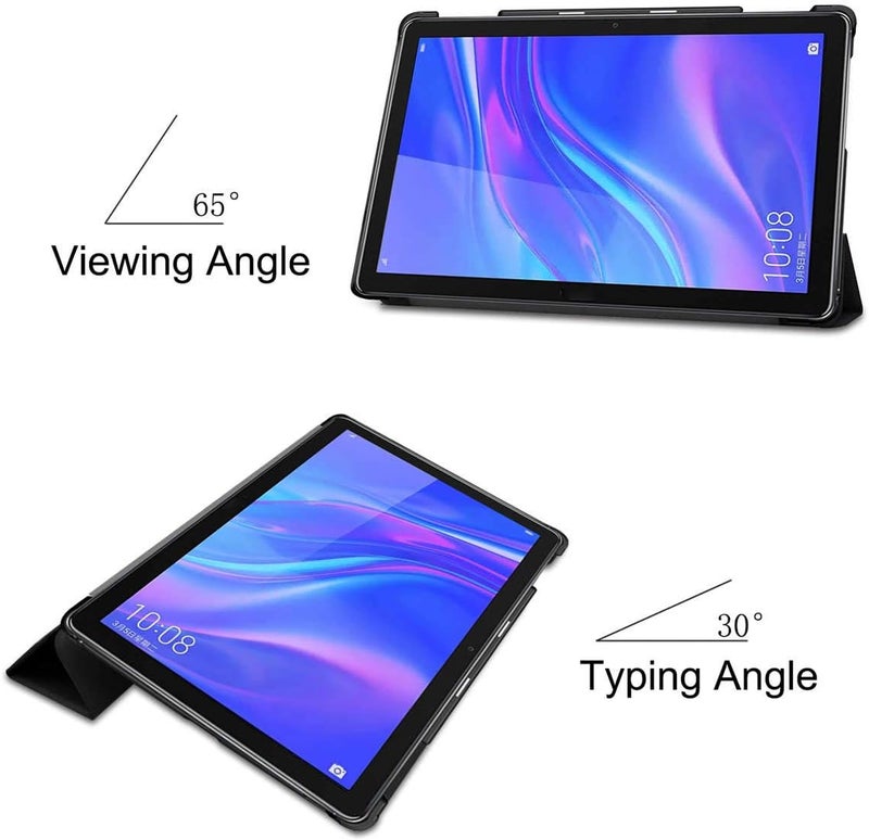 Case Compatible With Huawei Mediapad M6 10.8, Tri-Fold Ultra Slim  Lightweight,Convenient Magnetic Stand  With Auto Wake/Sleep Case Cover Fits Huawei M6 10.8 Inch Black - Image 3