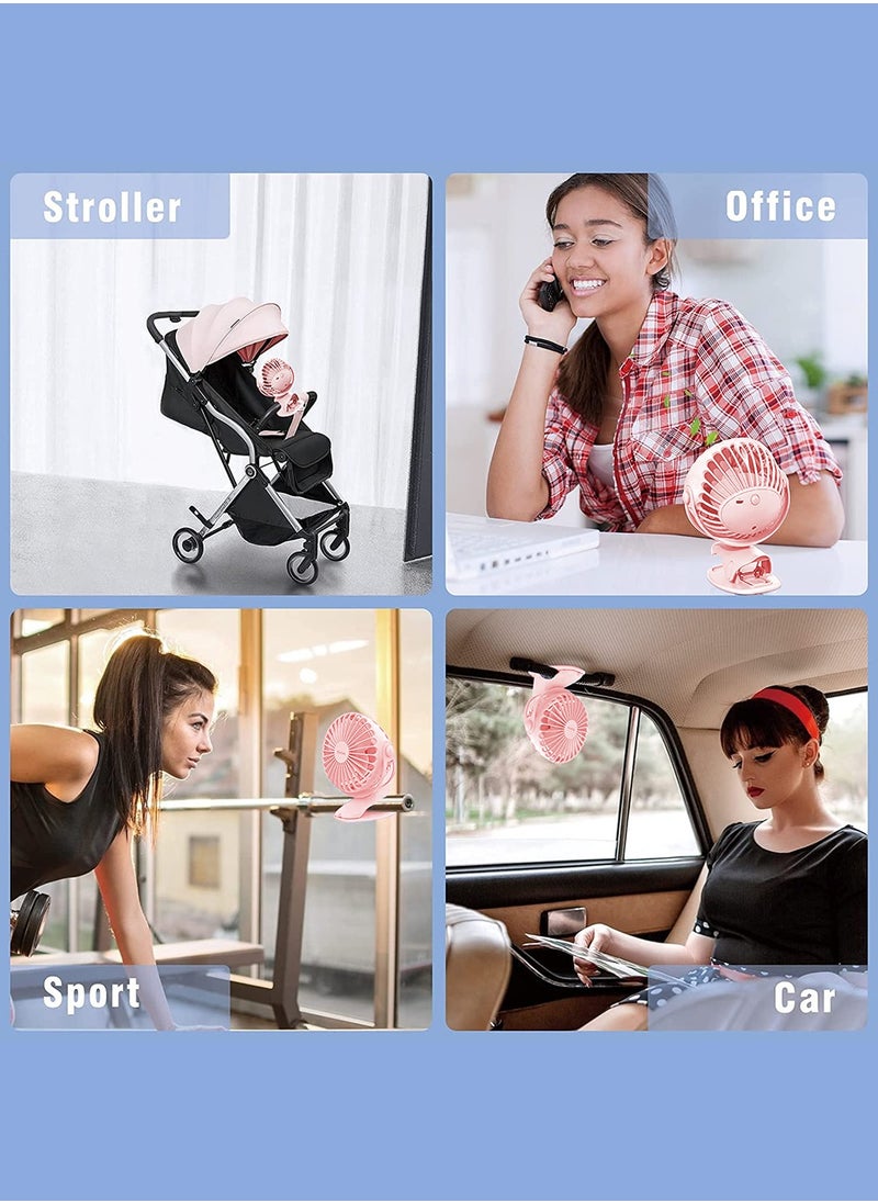 Yoobao Yoobao Usb Rechargeable Mini Clip Desktop Fan,6400 Mah Big Capacity Small Electrical Fan Pink  - Image 4