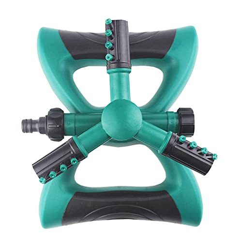 Harions Garden Sprinkler 3 Arms Adjustable Sprinkler System for Watering Garden Lawn Yard Irrigation (Green) - Image 1