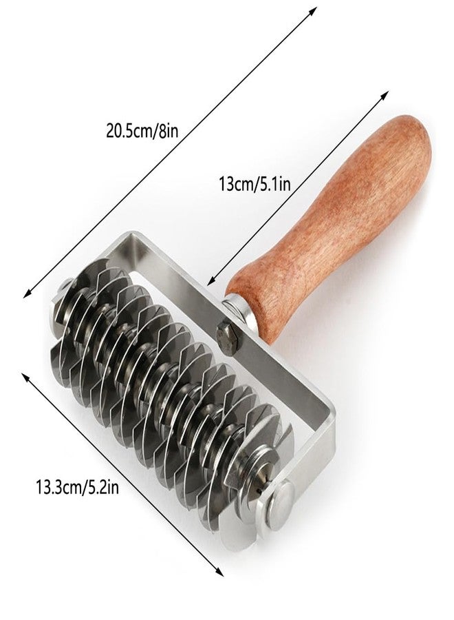 EVNSIX Dough lattice cutter pastry Tool - Stainless Steel Pastry Lattice Roller Cutter for Pie Pizza Bread beef wellington Pastry Crust Roller,Time-Saver Baking Tool - Image 2