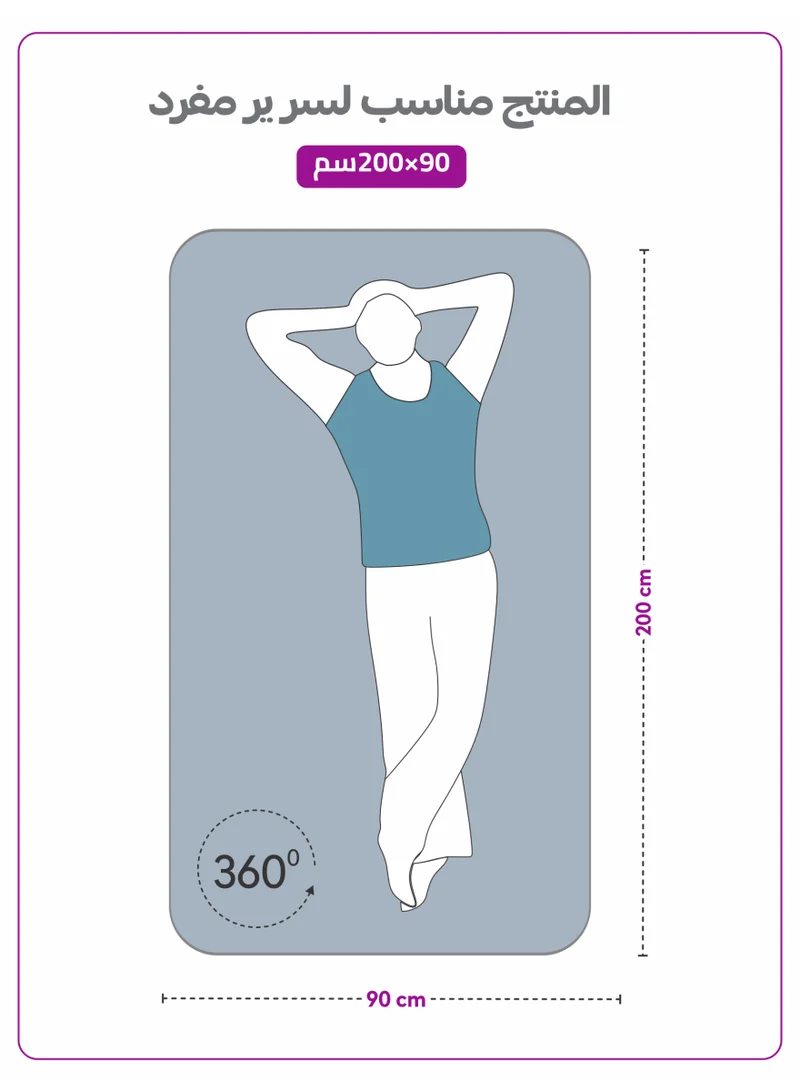 Donetella Celestial Blue 1 Pcs Single Fitted Sheet 90x200 cm | OEKO-TEX Certified Brushed Microfiber Deep Pocket Sheet with All Around Elastic | Ultra Soft, Wrinkle Resistant, Easy Care, Safe for Sensitive Skin  | Best Price UAE