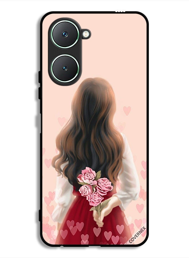 Covernex Vivo Y18i 4G Protective Case Cover Girl Hiding Flowers - Image 1