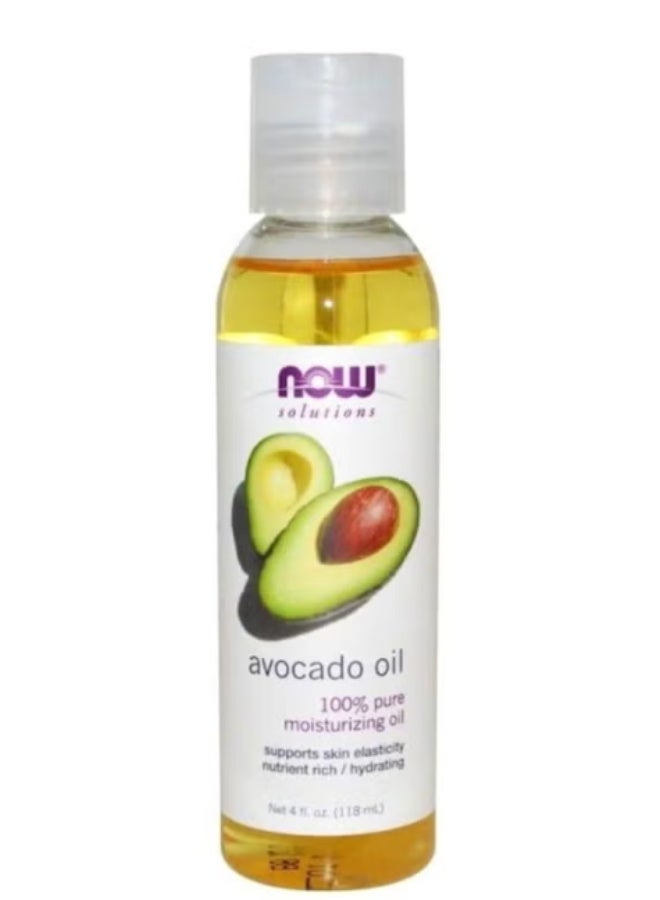 NOW Foods Solutions, Avocado Oil, 100% Pure Moisturizing Oil, Nutrient Rich and Hydrating 118 ML TITLE - Image 1