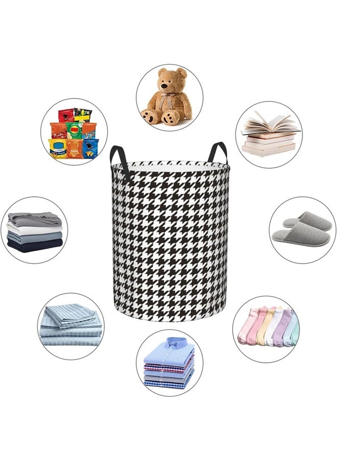 HQ-GAMING - Laundry Basket with Handles, Blanket Basket Storage with Houndstooth, Collapsible Dirty Clothes Storage Bin, Foldable Fabric Bedroom Hamper, Waterproof Clothes Hamper for Living Room, Baby Room - Image 1