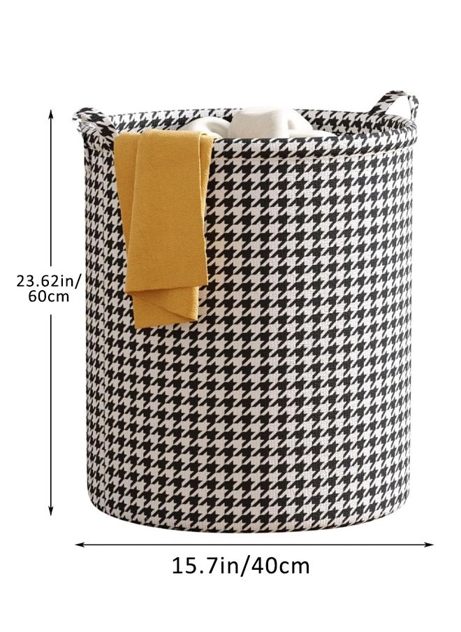 HQ-GAMING - Laundry Basket with Handles, Blanket Basket Storage with Houndstooth, Collapsible Dirty Clothes Storage Bin, Foldable Fabric Bedroom Hamper, Waterproof Clothes Hamper for Living Room, Baby Room - Image 1