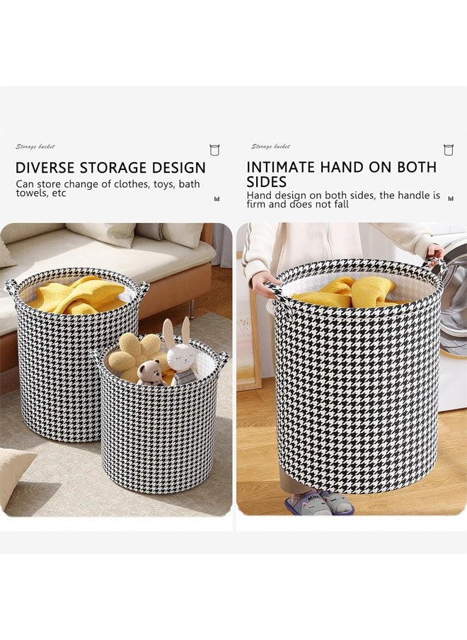 HQ-GAMING - Laundry Basket with Handles, Blanket Basket Storage with Houndstooth, Collapsible Dirty Clothes Storage Bin, Foldable Fabric Bedroom Hamper, Waterproof Clothes Hamper for Living Room, Baby Room - Image 1
