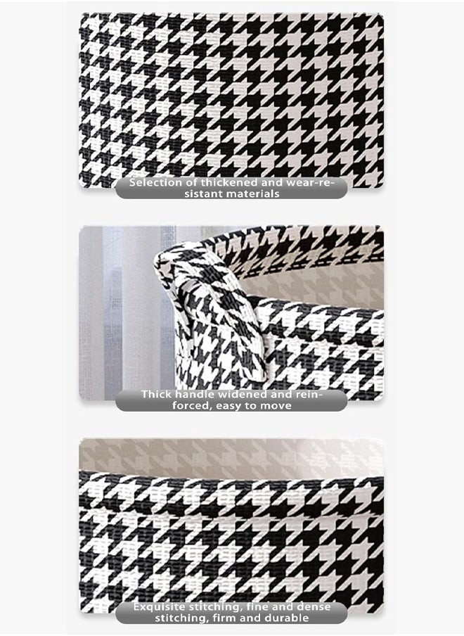 HQ-GAMING - Laundry Basket with Handles, Blanket Basket Storage with Houndstooth, Collapsible Dirty Clothes Storage Bin, Foldable Fabric Bedroom Hamper, Waterproof Clothes Hamper for Living Room, Baby Room - Image 1