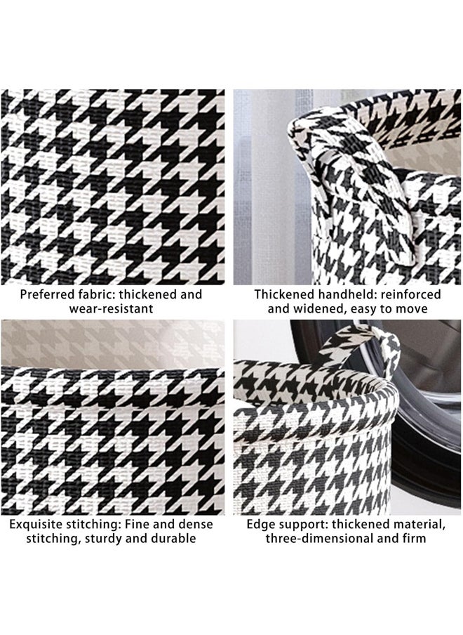 HQ-GAMING - Laundry Basket with Handles, Blanket Basket Storage with Houndstooth, Collapsible Dirty Clothes Storage Bin, Foldable Fabric Bedroom Hamper, Waterproof Clothes Hamper for Living Room, Baby Room - Image 1