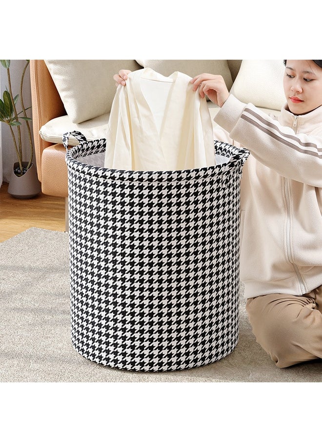 HQ-GAMING - Laundry Basket with Handles, Blanket Basket Storage with Houndstooth, Collapsible Dirty Clothes Storage Bin, Foldable Fabric Bedroom Hamper, Waterproof Clothes Hamper for Living Room, Baby Room - Image 1