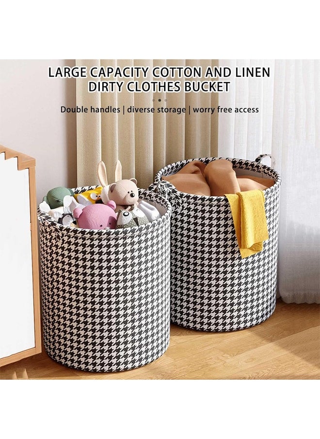 HQ-GAMING - Laundry Basket with Handles, Blanket Basket Storage with Houndstooth, Collapsible Dirty Clothes Storage Bin, Foldable Fabric Bedroom Hamper, Waterproof Clothes Hamper for Living Room, Baby Room - Image 1