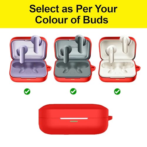 Cocoonkart Soft Silicone Case Cover Compatible for Realme Buds Air 7 | 7 Pro -Red. - Image 4