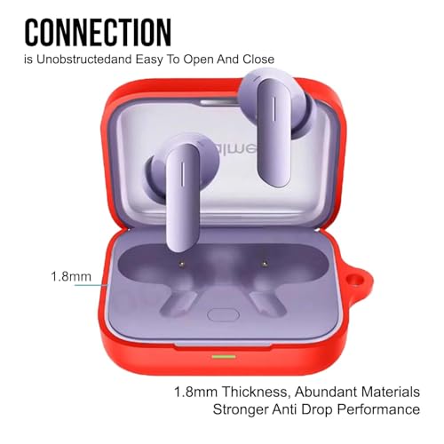 Cocoonkart Soft Silicone Case Cover Compatible for Realme Buds Air 7 | 7 Pro -Red. - Image 5